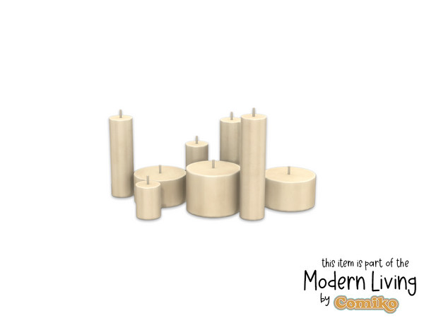 Sims 4 — Comiko Modern Living Room Big Candles by Comiko — Hi! Part 2 - Modern Living Set is base game compatible and