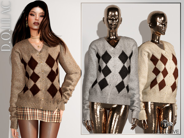 Sims 4 — Knit Wool Cardigan DO0670 by DOLilac — Custom thumbnail