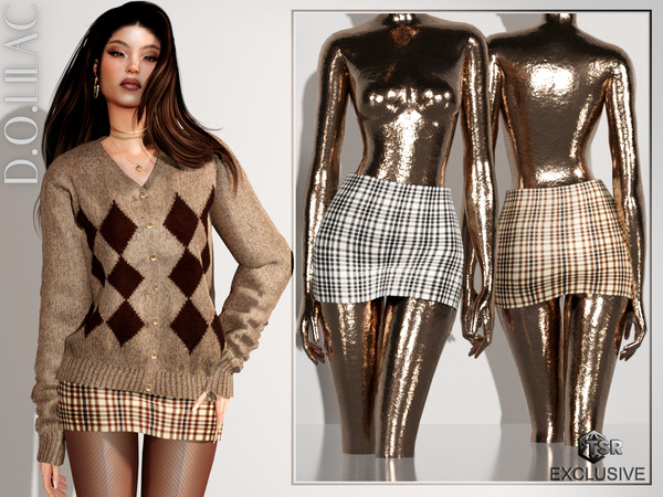 Sims 4 — Plaid Mini Skirt DO0671 by DOLilac — Custom thumbnail