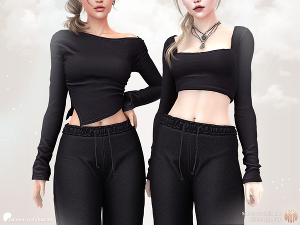 Sims 4 — (Patreon) Soft Sport Collection - Long Sleeve Top P231 by busra-tr — 12 colors Adult, Elder, Teen, Young Adult