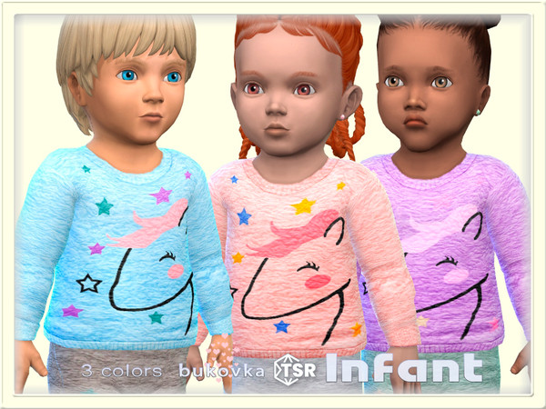 Sims 4 — Shirt Pony by bukovka — Shirt for infants of both sexes: boys and girls in 3 coloring options. All cards have