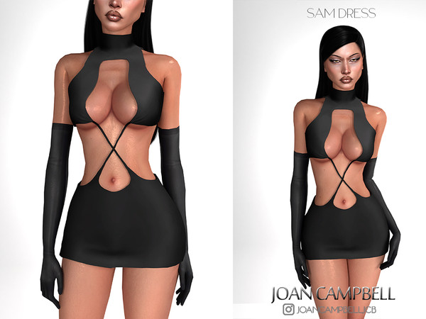 Sims 4 — SAM DRESS by Joan_Campbell_Beauty_ — 7 swatches Custom thumbnail Original mesh