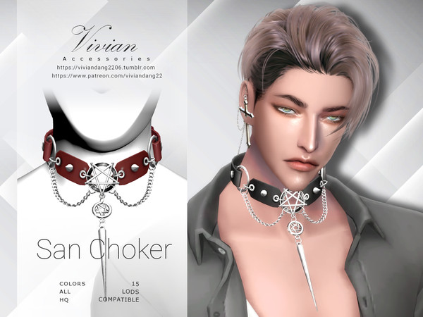 Sims 4 — San Choker by VivianDang — - All new meshes
