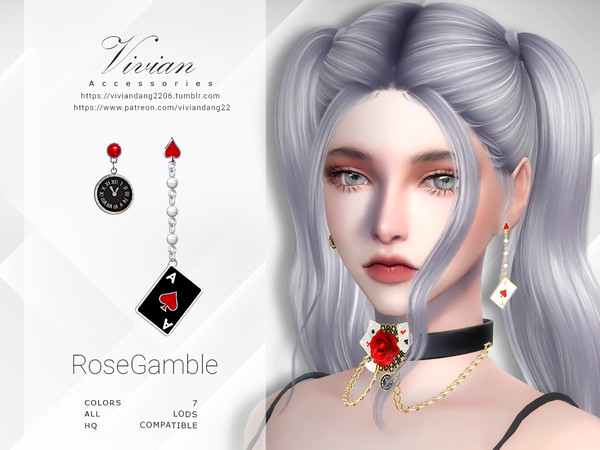 Sims 4 — RoseGameble - Earing by VivianDang — - All new meshes
