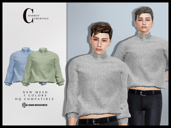 Sims 4 — Sweater T-724 by ChordoftheRings — ChordoftheRing Sweater T-724 - 5 Colors - New Mesh (All LODs) - All Texture