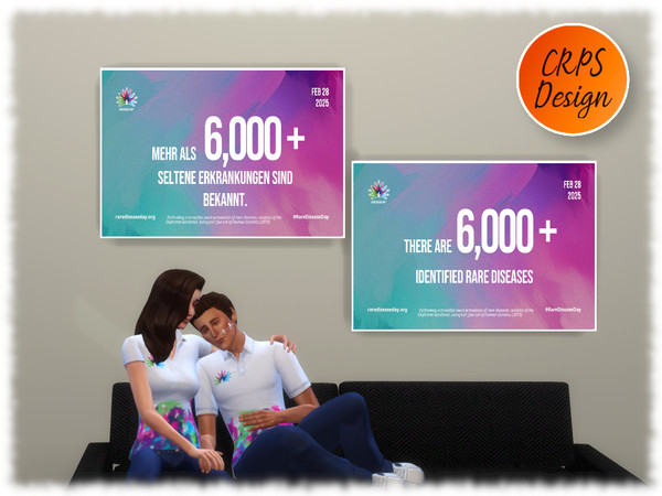 Sims 4 — RDD 25 Infocard 4 by Stephanie_Mey1991 — 9 Rare Disease Day infographics. Each picture consists of 2 patterns in