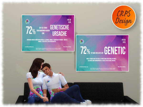 Sims 4 — RDD 25 Infocard 5 by Stephanie_Mey1991 — 9 Rare Disease Day infographics. Each picture consists of 2 patterns in