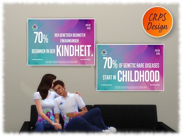 Sims 4 — RDD 25 Infocard 6 by Stephanie_Mey1991 — 9 Rare Disease Day infographics. Each picture consists of 2 patterns in