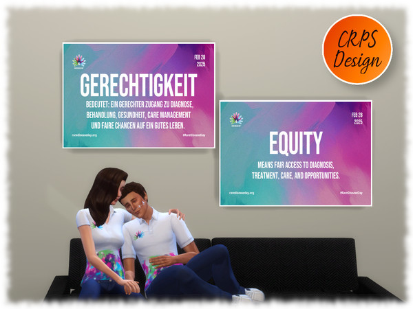 Sims 4 — RDD 25 Infocard 7 by Stephanie_Mey1991 — 9 Rare Disease Day infographics. Each picture consists of 2 patterns in