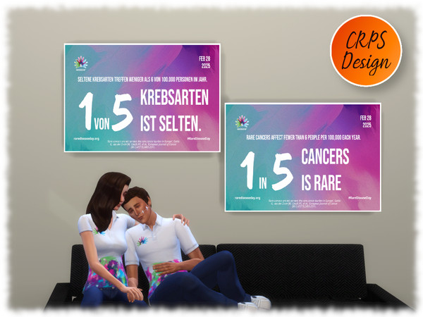 Sims 4 — RDD 25 Infocard 8 by Stephanie_Mey1991 — 9 Rare Disease Day infographics. Each picture consists of 2 patterns in