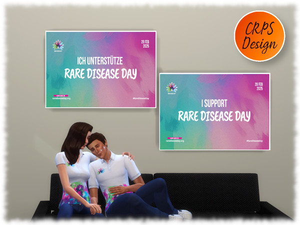 Sims 4 — RDD 25 Support by Stephanie_Mey1991 — 9 Rare Disease Day infographics. Each picture consists of 2 patterns in
