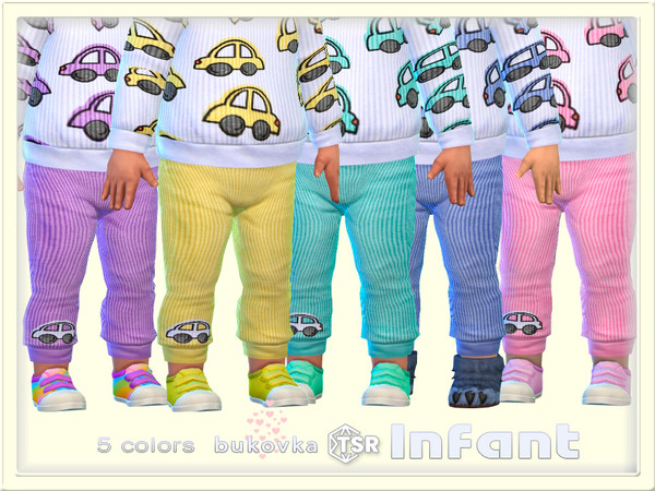 Sims 4 — Pants Car by bukovka — Pants for infants only for boys in 5 coloring options. All cards have been changed,