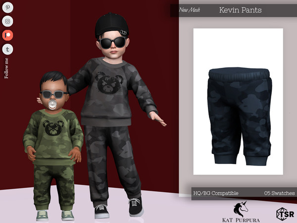 Sims 4 — Kevin Pants- Infant by KaTPurpura — Long pants with camouflage prints