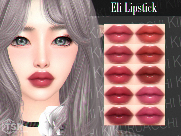 Sims 4 — Eli Lipstick by Kikuruacchi — - It is suitable for Female and Male. ( Teen to Elder ) - 10 swatches - HQ