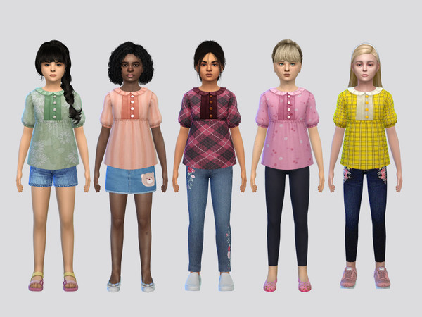 Sims 4 — Frill Blouse Girls by McLayneSims — TSR EXCLUSIVE