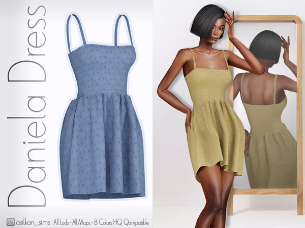 Sims 4 — Daniela Dress - ACN 566 by Asilkan — - 8 Colors