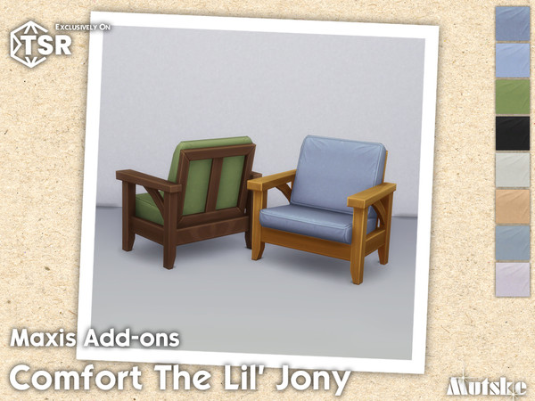 Sims 4 — The Lil' Jony Chair by Mutske — Maxis Add-on of several comfort items. Make sure that your game is fully patched