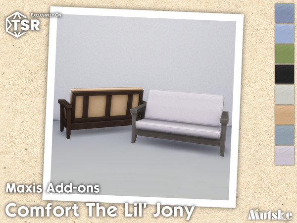 Sims 4 — The Lil' Jony Loveseat by Mutske — Maxis Add-on of several comfort items. Make sure that your game is fully