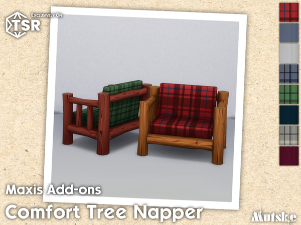 Sims 4 — Tree Napper Chair by Mutske — Maxis Add-on of several comfort items. Make sure that your game is fully patched