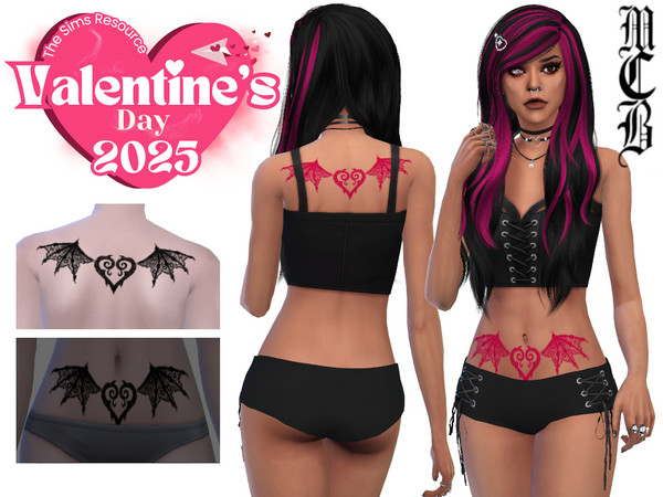 Sims 4 — Vampire Heart Upper Back Tattoo by MaruChanBe2 — A tattoo for your cuties.
