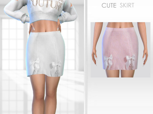 Sims 4 — Cute Skirt by Puresim — Cute skirt in 2 swatches