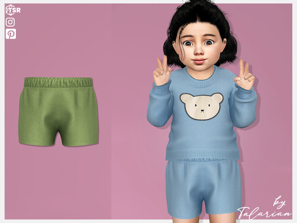Sims 4 — Adeline Shorts by talarian — Comfortable toddler shorts, casual design Part of a set (see
