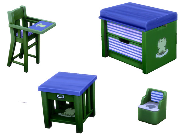 Sims 4 — Froggy Green Nursery Bedside Table by ayshala2 — Complete with cozy frog chair, this Froggy Green Nursery Set