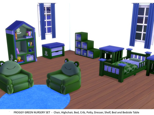 Sims 4 — Froggy Green Nursery Toybox by ayshala2 — Complete with cozy frog chair, this Froggy Green Nursery Set has