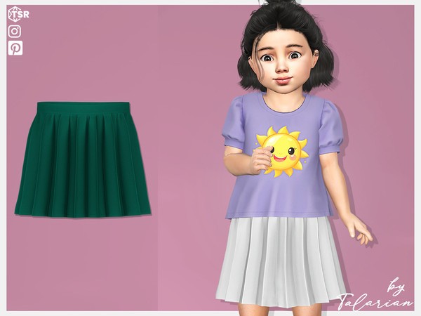 Sims 4 — Maeve Skirt by talarian — A stylish pleated skirt Part of a set (see "recommended" fold) Available in