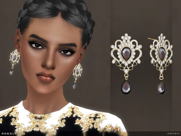 Sims 4 — jadorai - Paralyse Earrings by jadorai — - 1 Swatch only