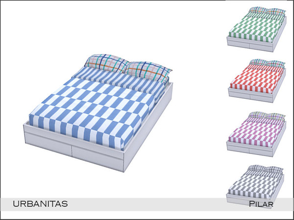Sims 4 — Pilar Urbanitas BedDouble by Pilar — Interchangeable colors for a juvenile bedroom