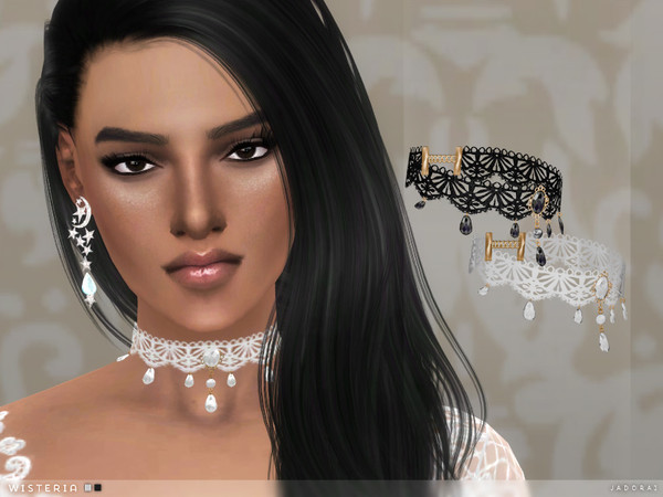 Sims 4 — jadorai - Wisteria Choker by jadorai — - 2 Swatches