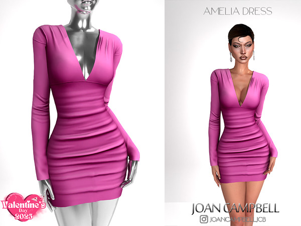 Sims 4 — AMELIA DRESS by Joan_Campbell_Beauty_ — 8 swatches Custom thumbnail Original mesh