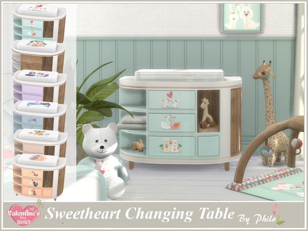 Sims 4 — Philo_Sweetheart Changing Table by philo — This set includes;
