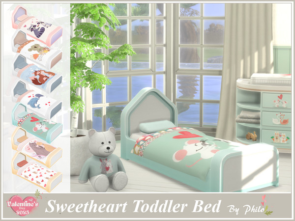 Sims 4 — Philo_Sweetheart Toddler Bed by philo — This set includes;