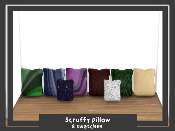 Sims 4 — Scruffy pillow by Woodies — New mesh + colour by woodies