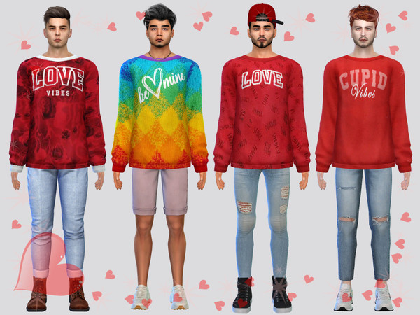 Sims 4 — LOVE Themed Sweater by McLayneSims — TSR EXCLUSIVE