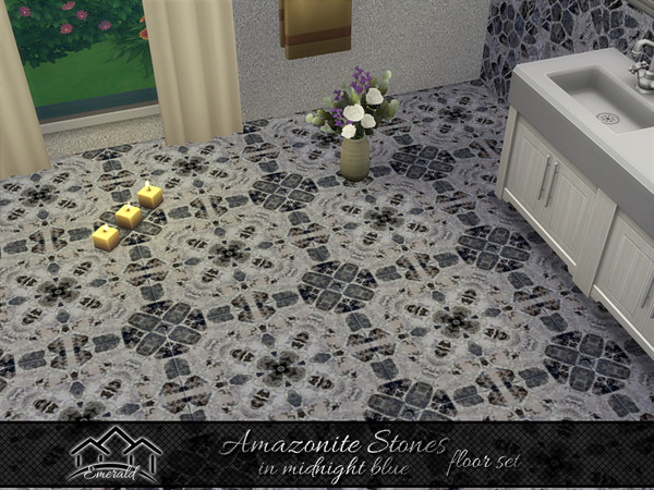 Sims 4 — Amazonite Stones floor4 by Emerald — Natural mosaic stone offer low maintenance,durability and beauty.(floor