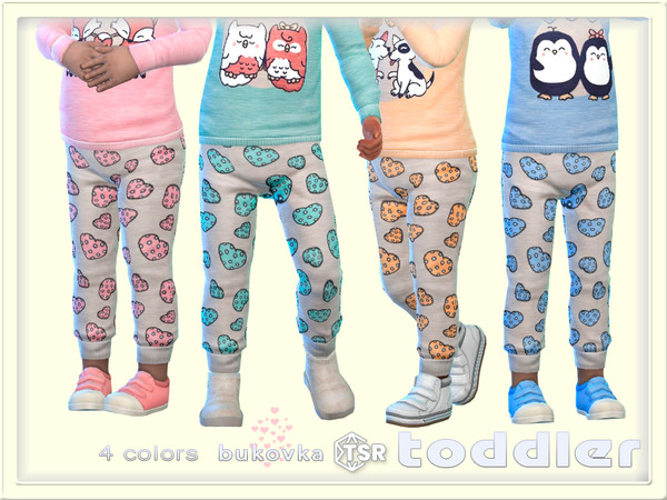 Sims 4 — Pants Valentin by bukovka — Toddler pants for both sexes: boys and girls in 4 coloring options. All cards have