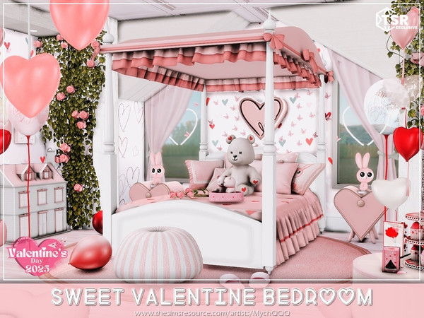Sims 4 — Sweet Valentine Bedroom by MychQQQ — Value: $ 19,146