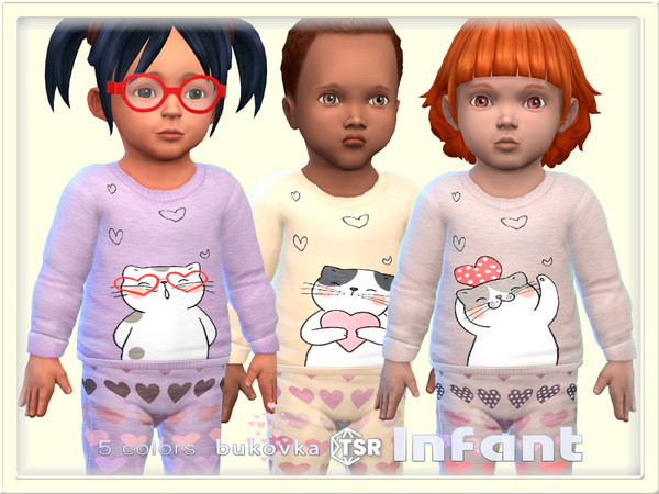 Sims 4 — Sweater Valentin by bukovka — Sweater for infants of both sexes: boys and girls in 5 coloring options. All cards