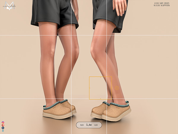 Sims 4 — [PATREON] Suede Slippers (Child) by Mermalade — New Mesh