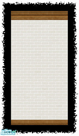 Sims 2 — Opal White Brick & Walnut Wall by gatomurphy — Part of kitchen recolor based on Maxis items with exception