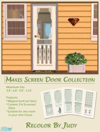 Sims 2 — Judy Maxis Screen Door White 5 by judyhugsnoopy — This screen door is not expensive, it is really suitable for