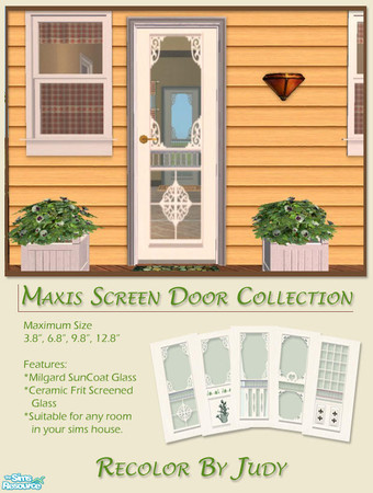 Sims 2 — Judy Maxis Screen Door White 1 by judyhugsnoopy — This screen door is not expensive, it is really suitable for