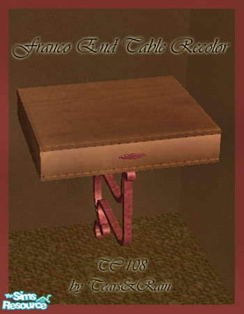 Sims 2 — Franco End Table Recolor by TearsRain — A Brina Creation Recolored for the TC 108