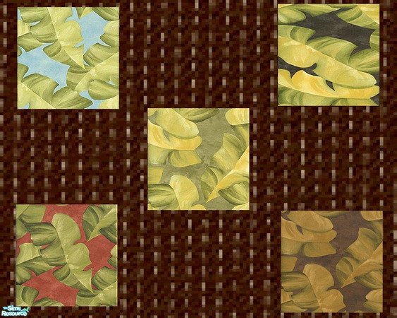 Sims 2 — Palm Leaves Carpet Set by LadyDeluxe — Carpets to match the Slates and Palm Leaves Wall collection.