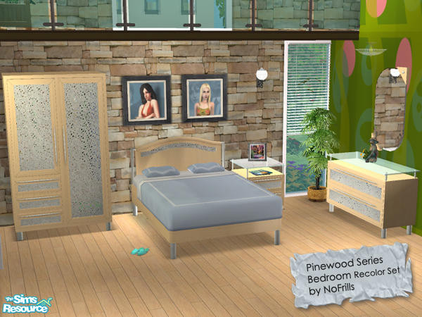 Sims 2 — Pinewood Series - Bedroom (Recolor 4) by NoFrills — One of the recolor set of pinewood bedroom.
