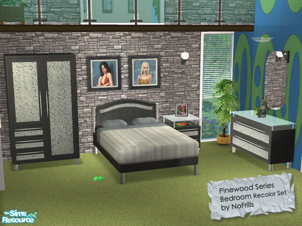 Sims 2 — Pinewood Series - Bedroom (Recolor 3) by NoFrills — One of the recolor set of pinewood bedroom.