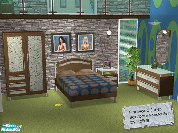 Sims 2 — Pinewood Series - Bedroom (Recolor 2) by NoFrills — One of the recolor set of pinewood bedroom.